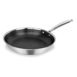 Poêle Inox 24 cm Nid d'Abeille Anti-Adhésive | Tous Feux
