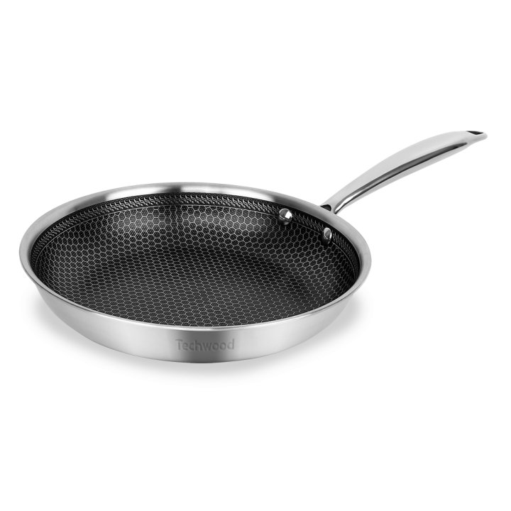 Poêle Inox 24 cm Nid d'Abeille Anti-Adhésive | Tous Feux