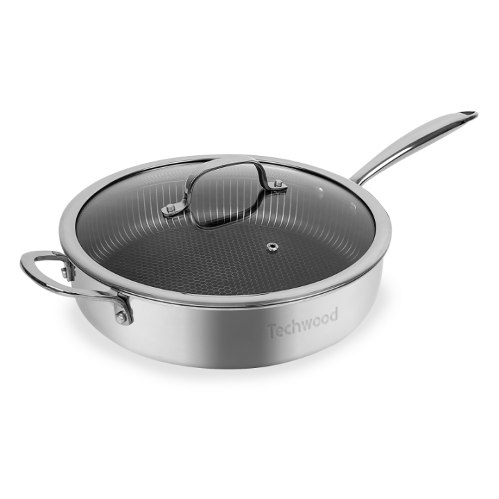 Sauteuse Inox 24cm Nid d'Abeille Anti-Adhésive - Techwood