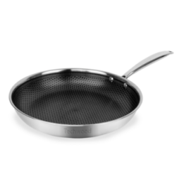 Poêle Inox 28 cm Nid d'Abeille Anti-Adhésive | Tous Feux