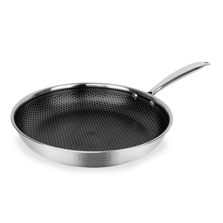 Poêle Inox 28 cm Nid d'Abeille Anti-Adhésive | Tous Feux
