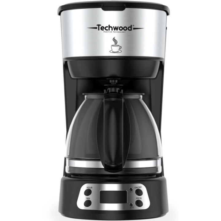 Cafetière Programmable Inox 6/8 Tasses (0,75L) - Filtre Permanent & LCD