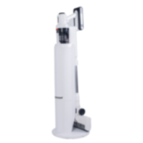 Upright vacuum cleaner with charging and cleaning station
