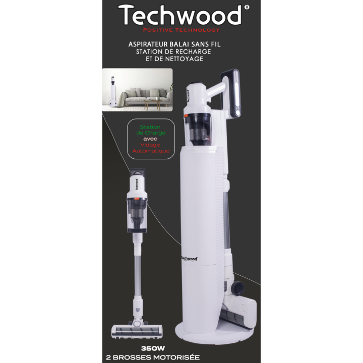 Upright vacuum cleaner with charging and cleaning station