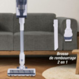 Upright vacuum cleaner with charging and cleaning station