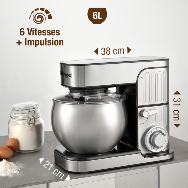 Robot Pétrin 6L - 1300W - INOX