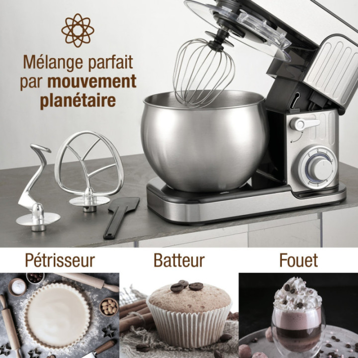 Robot Pétrin 6L - 1300W - INOX