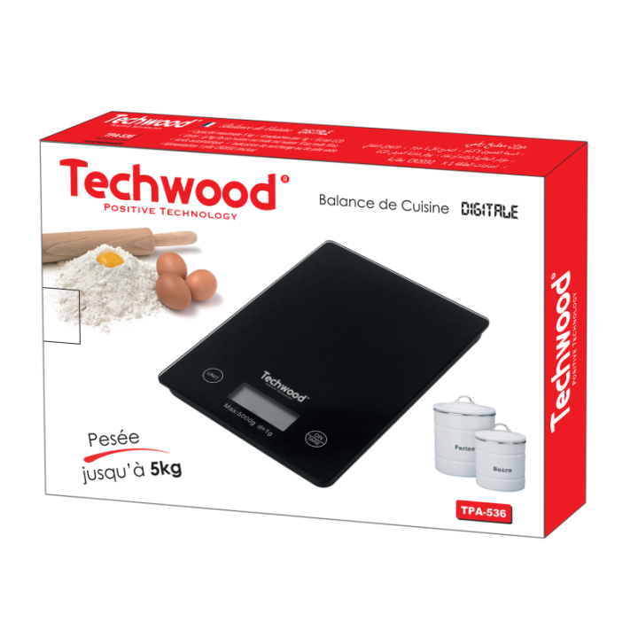 Balance de Cuisine Bol 1L Techwood | 5 kg - Précision 1g