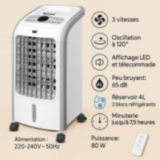 Rafraîchisseur d'Air Techwood 80W - Humidificateur 4L & Télécommande