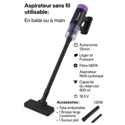2 in 1 Rechargeable Upright Vacuum Cleaner