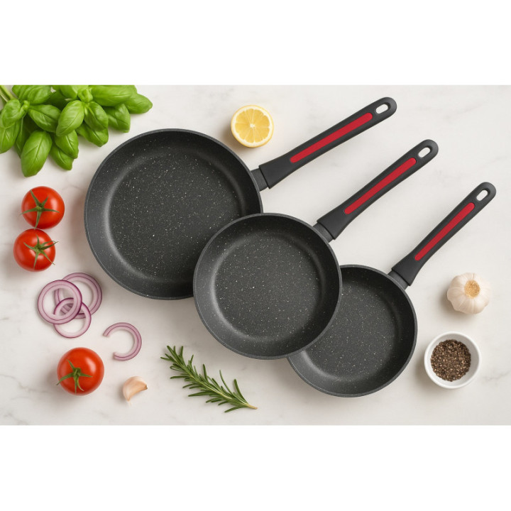 Set of 3 pans 18- 22 - 26cm