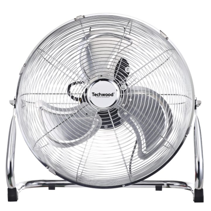 Ventilateur de Sol Métal 40cm - Puissant (75W) & Design Chrome
