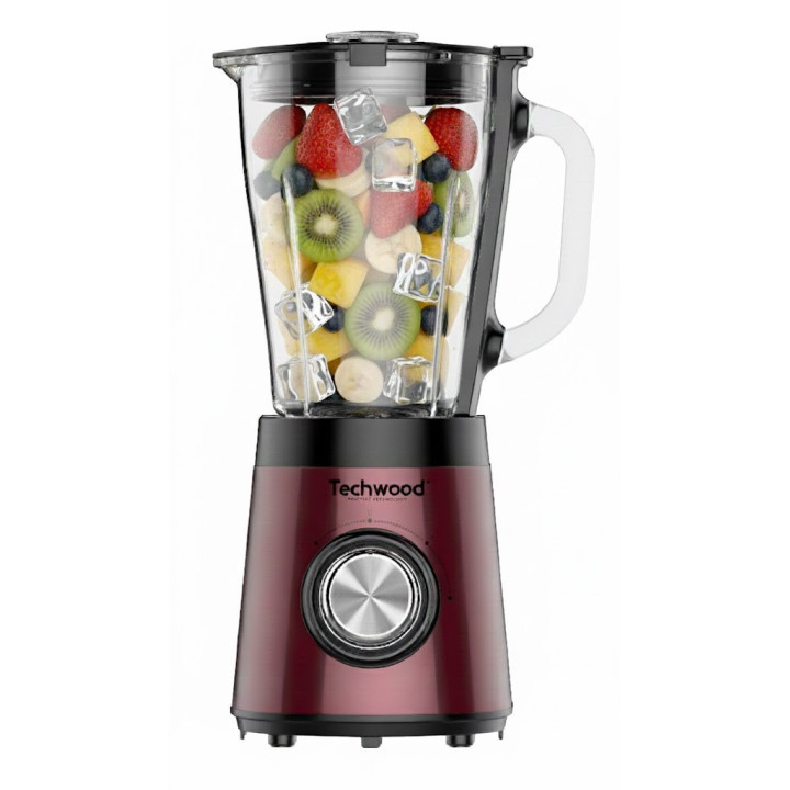 Blender Techwood 500W Bol en Verre 1,5L | Glace Pilée