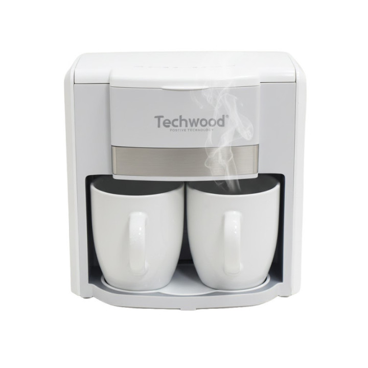 Cafetière Duo 0,6L avec 2 Tasses Céramique et Filtre Permanent - 500W