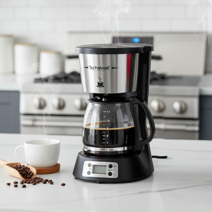 Cafetière Filtre Programmable 1.5L - 1000W - Écran LCD & Arrêt Auto