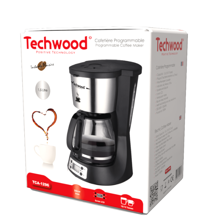 Cafetière Filtre Programmable 1.5L - 1000W - Écran LCD & Arrêt Auto