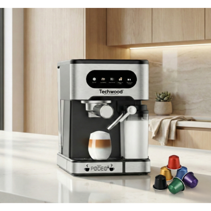 Machine à Café Multi-Capsules & Moulu - 20 Bar avec Mousseur à Lait