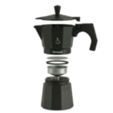 Cafetière Italienne Aluminium Noir 3 Tasses - Design & Saveur