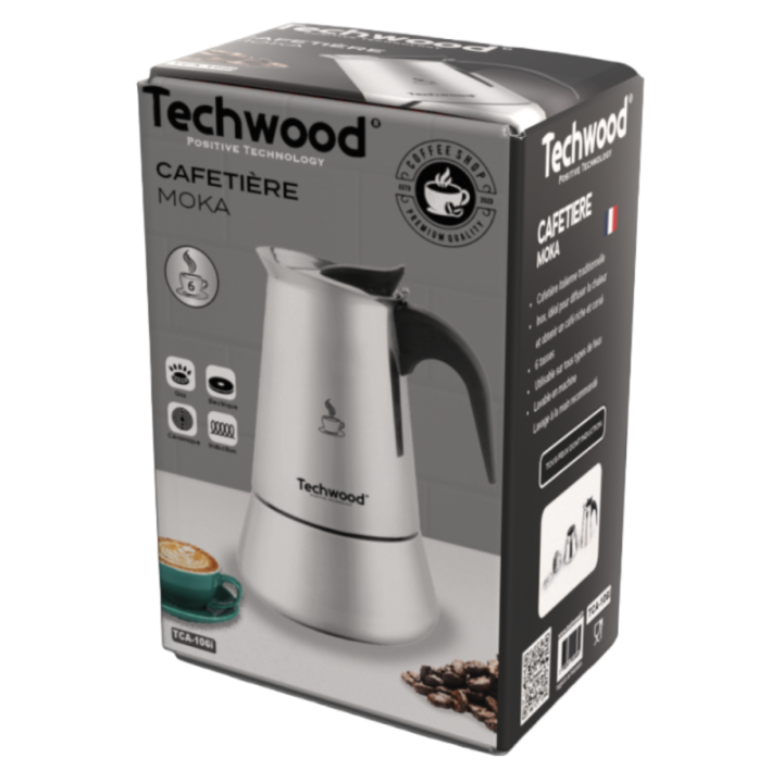 Cafetière Italienne Inox 6 Tasses – Compatible Tous Feux & Induction