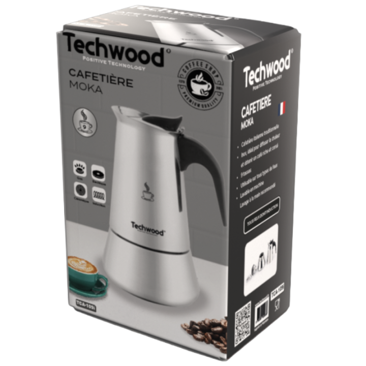 Cafetière Italienne Inox 9 Tasses – Compatible Induction & Tous Feux