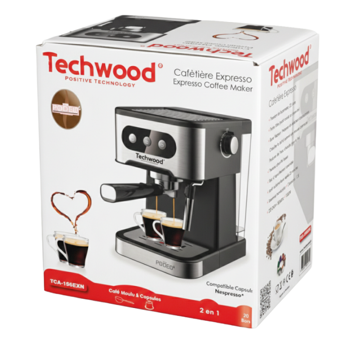 Machine à Café Multi-Capsules & Moulu 20 Bars - Buse Vapeur 1350W