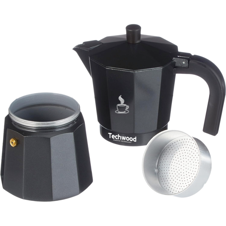 Cafetière Italienne Aluminium Noir 3 Tasses - Design & Saveur