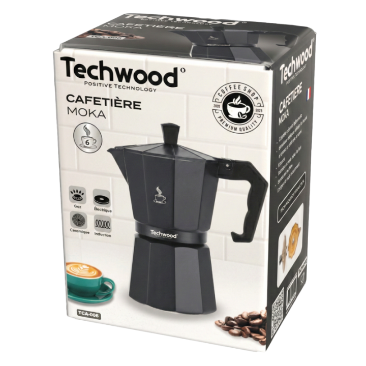 Cafetière Italienne Aluminium Noir 3 Tasses - Design & Saveur