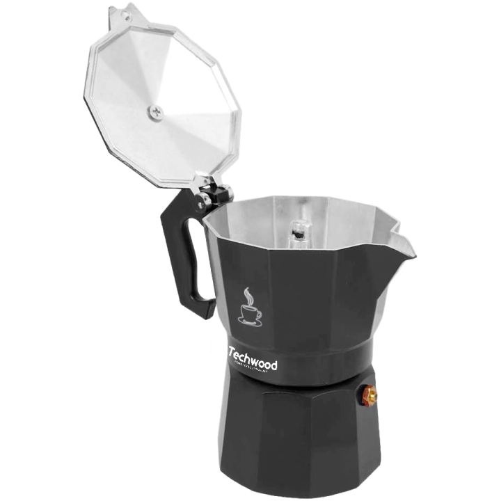 Cafetière Italienne Aluminium Noir 3 Tasses - Design & Saveur