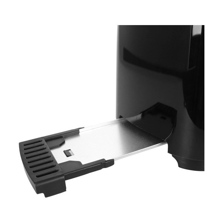 Grille-pain Design Noir et Argent 700W - Thermostat Réglable & Arrêt Immédiat