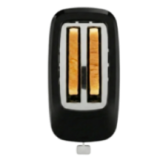 Grille-pain Design Noir et Argent 700W - Thermostat Réglable & Arrêt Immédiat