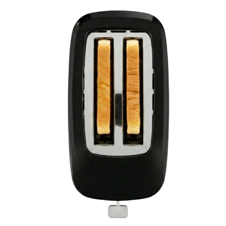 Grille-pain Design Noir et Argent 700W - Thermostat Réglable & Arrêt Immédiat