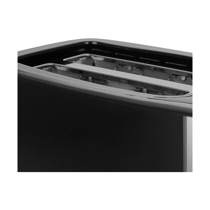 Grille-pain Design Noir et Argent 700W - Thermostat Réglable & Arrêt Immédiat