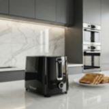 Grille-pain Design Noir et Argent 700W - Thermostat Réglable & Arrêt Immédiat
