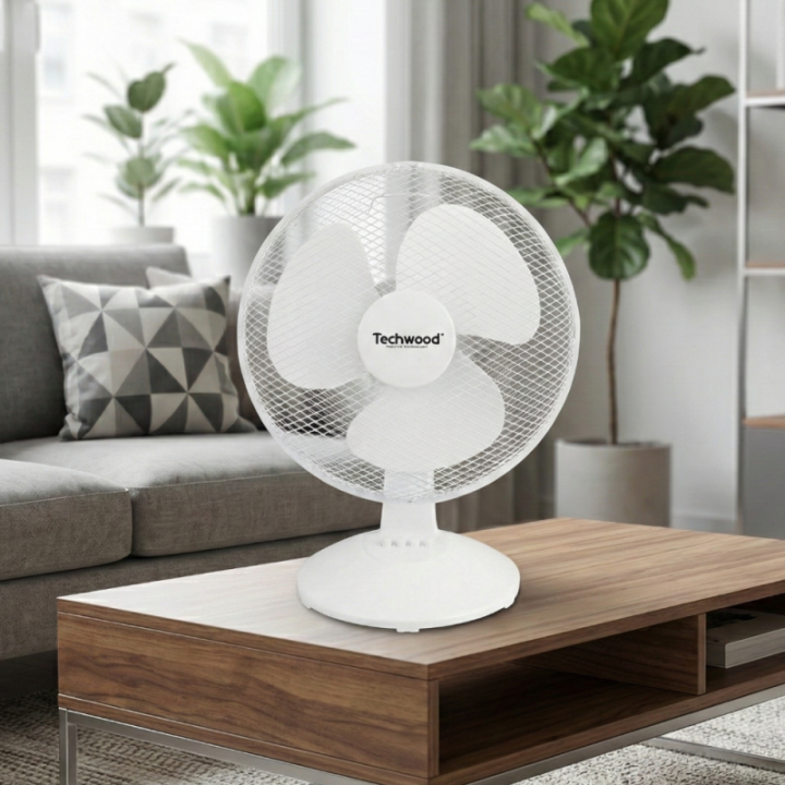 Ventilateur de Table Ø 30cm - 3 Vitesses & Oscillant - 35W