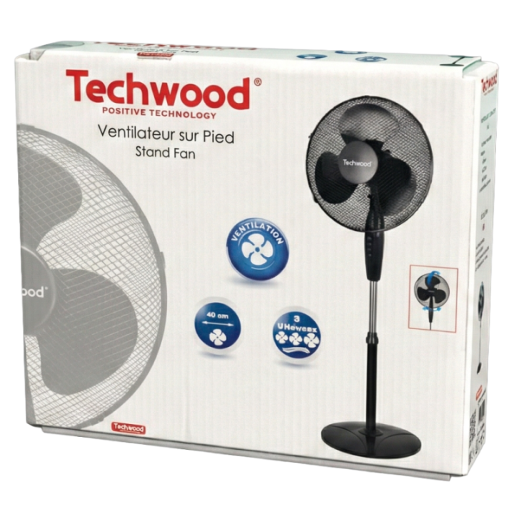 Ventilateur sur Pied Ø 40 cm | 3 Vitesses & Oscillant | 40W
