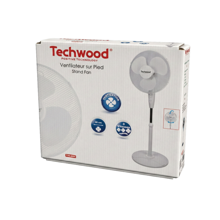 Ventilateur sur Pied Ø 40 cm | 3 Vitesses & Oscillant | 40W