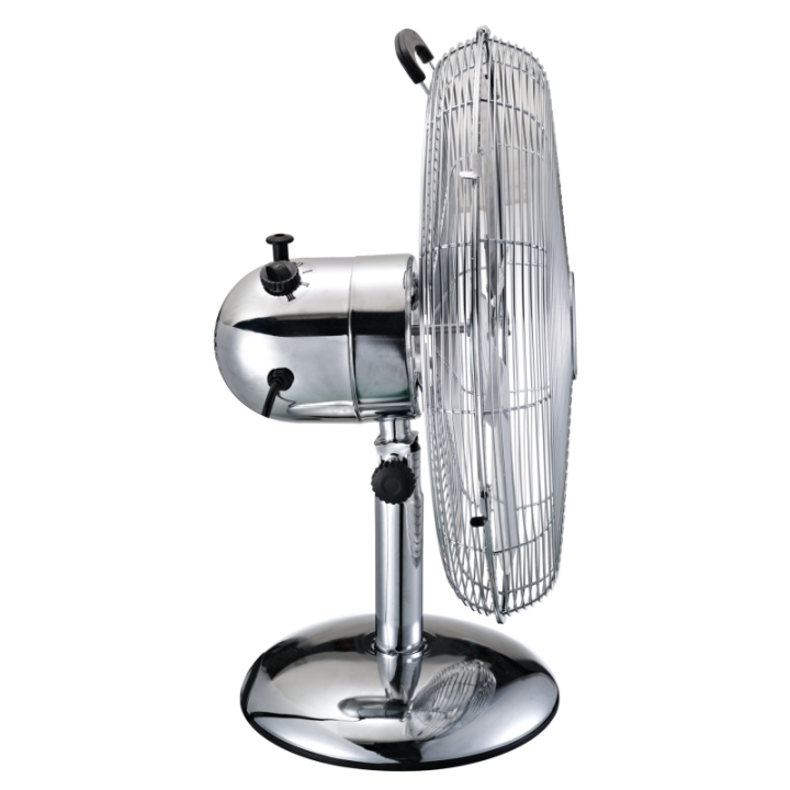 Ventilateur de Table Chromé 30cm | 3 Vitesses & Oscillant | 45W