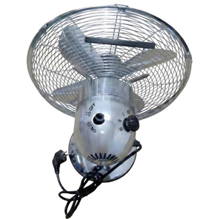 Ventilateur de Table Chromé 30cm | 3 Vitesses & Oscillant | 45W
