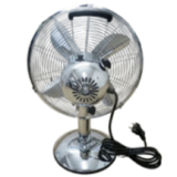 Ventilateur de Table Chromé 30cm | 3 Vitesses & Oscillant | 45W