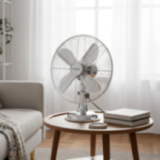 Ventilateur de Table Chromé 30cm | 3 Vitesses & Oscillant | 45W