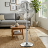 Ventilateur sur Pied Chromé 40cm | Hauteur Réglable | 50W