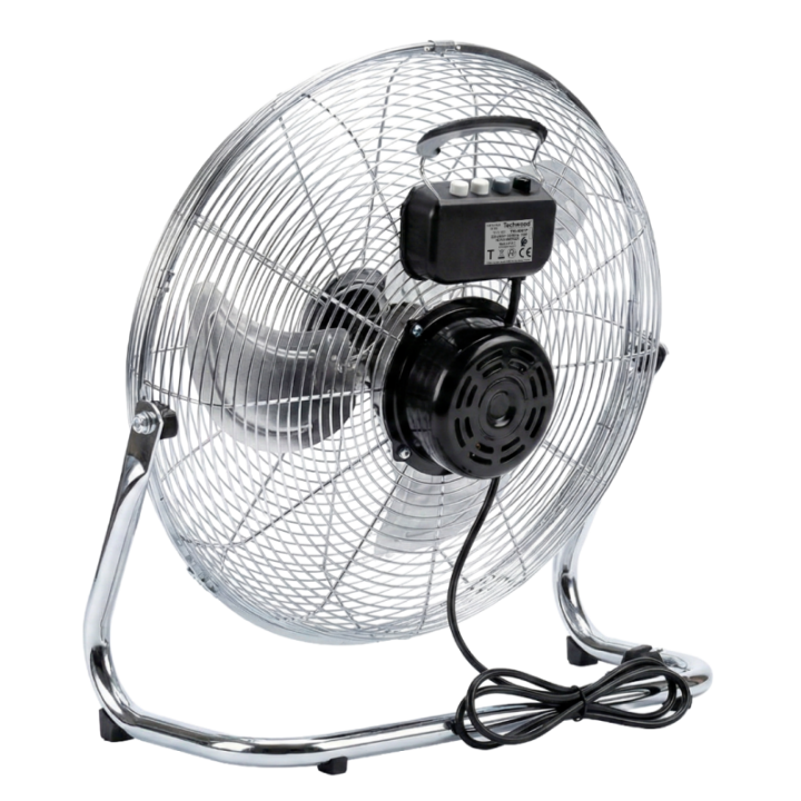 Ventilateur de Sol Métal 40cm - Puissant (75W) & Design Chrome