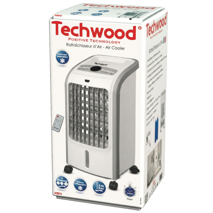 Rafraîchisseur d'Air Techwood 80W - Humidificateur 4L & Télécommande