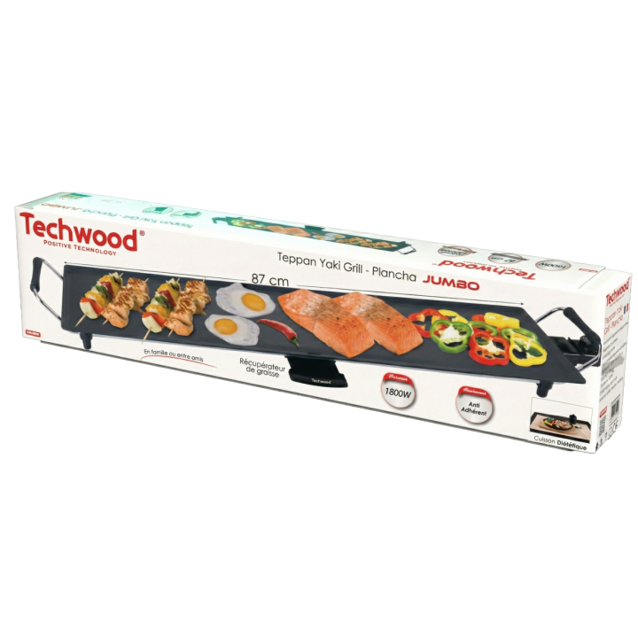 Plancha électrique XXL - 87x22 cm - 1800W - Techwood