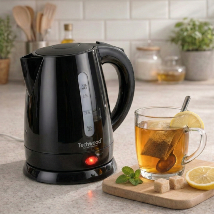 Bouilloire Électrique 1L 1600W – Arrêt Automatique & Protection Surchauffe