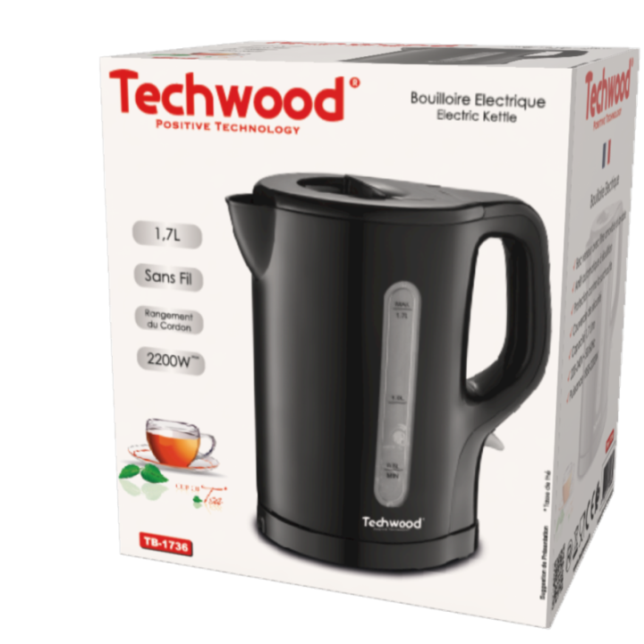 Bouilloire Électrique Techwood 1,7L - 2200W