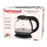 BOUILLOIRE TECHWOOD 1L 1650W | FILTRE, ARRÊT AUTO, 360°