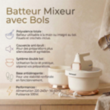 Batteur Mixeur Pâtissier Techwood 500W (2 Bols 3.5L)