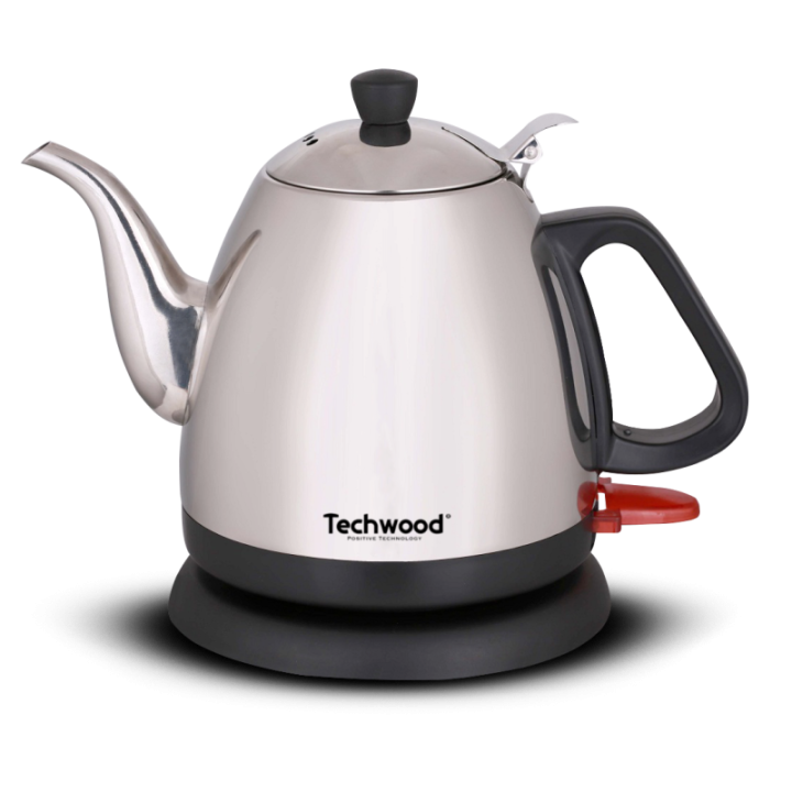 Bouilloire Techwood 0,8L Finition Chrome - Sans Fil & Inox