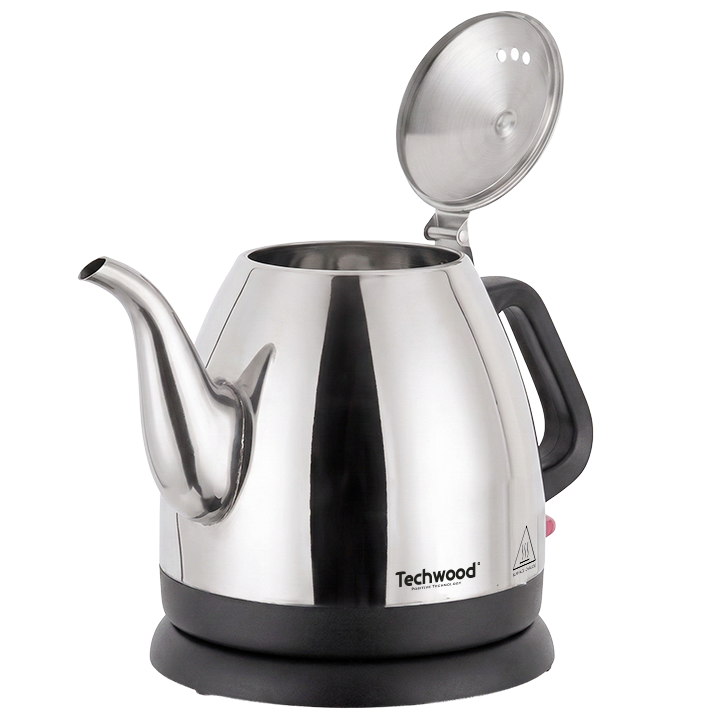 Bouilloire Techwood 0,8L Finition Chrome - Sans Fil & Inox